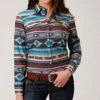 ROPER Woman's Aztec Blanket Print Western Shirt -Frontier Cowboy Wear 0305000670310a