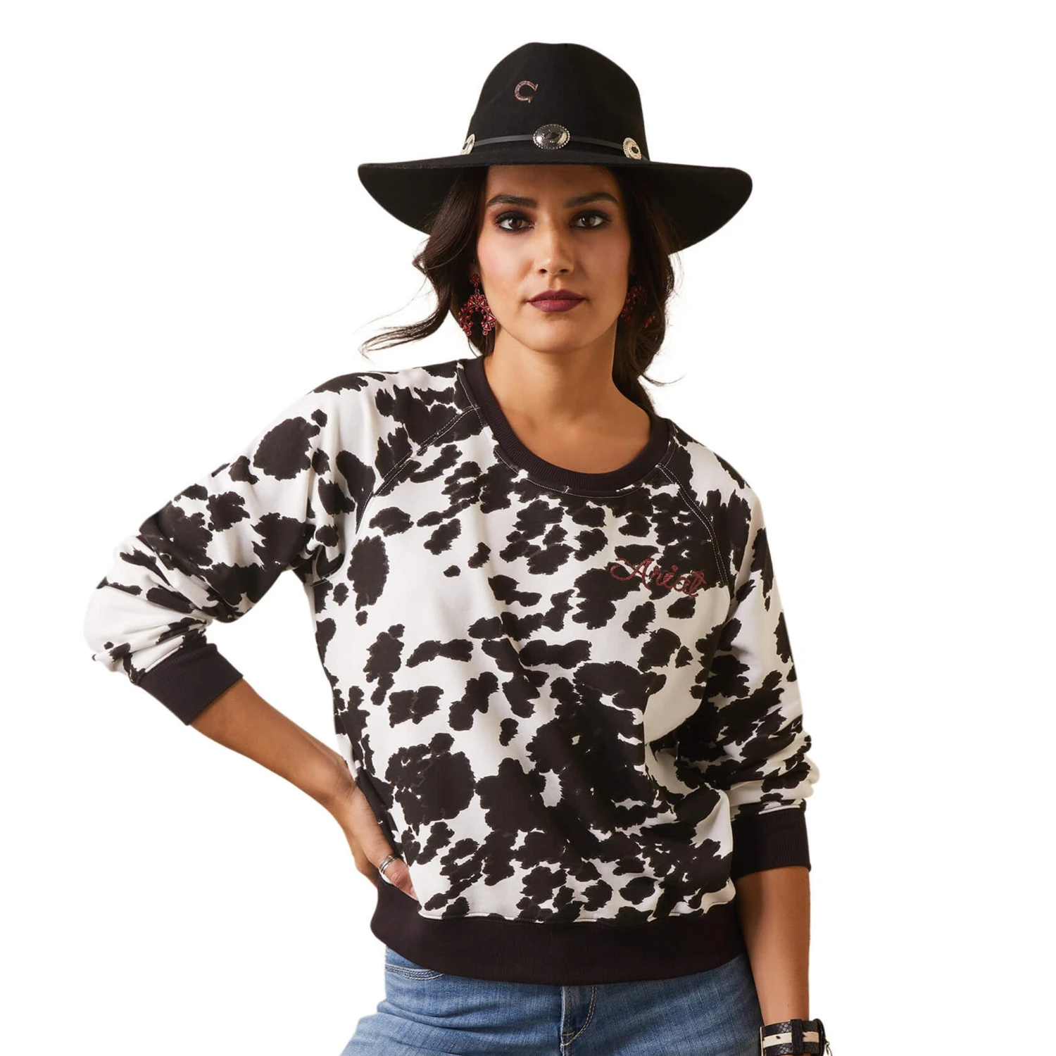 Ariat Women's Holstein Cow Sweatshirt 3 Ariat Women's Holstein Cow Sweatshirt