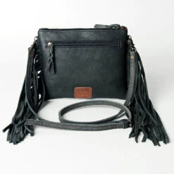 American Darling White/Black Hide With Acid Wash And Fringe Purse 10 American Darling White/Black Hide With Acid Wash And Fringe Purse -Frontier Cowboy Wear 109979 G