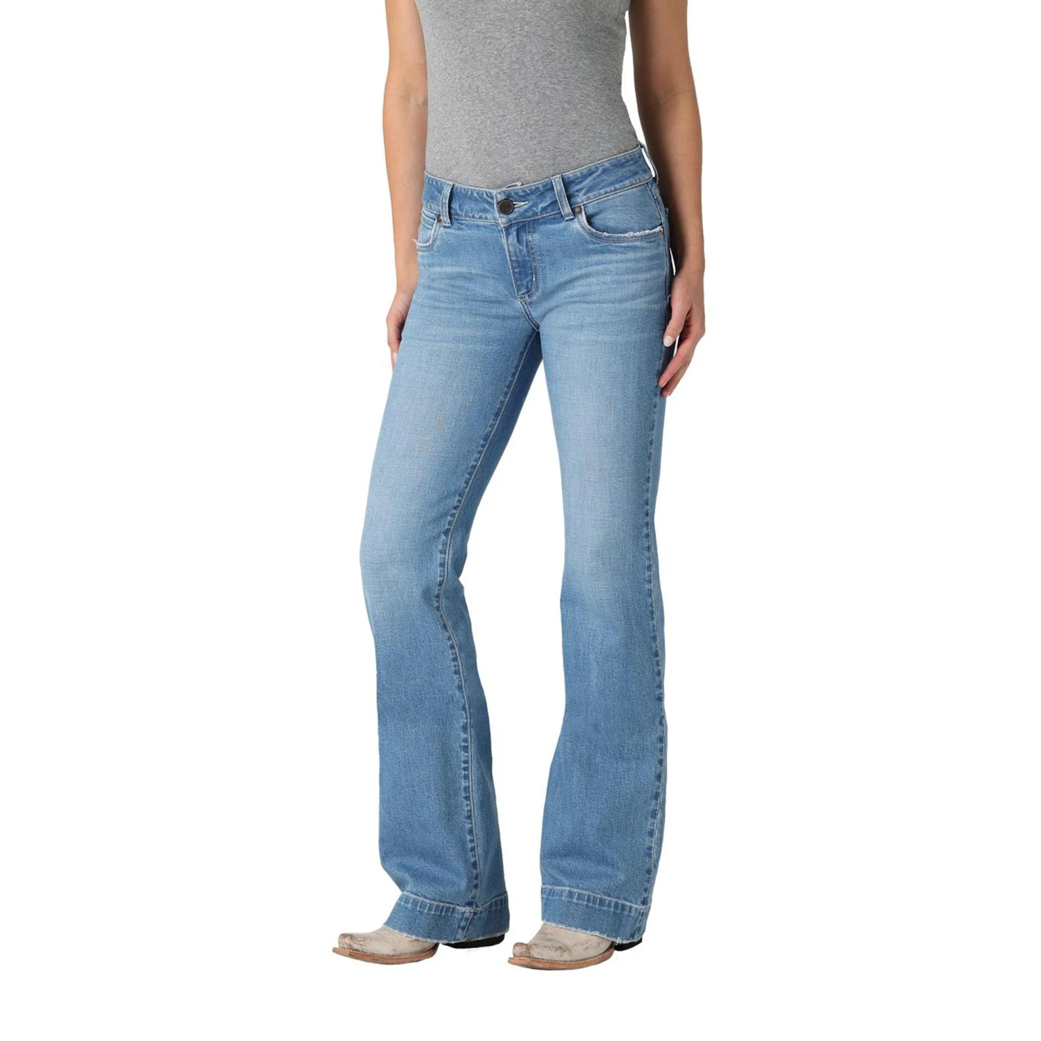 Wrangler Women's Hallie Mid Rise Mae Trouser Jeans 4 Wrangler Women's Hallie Mid Rise Mae Trouser Jeans - Image 2