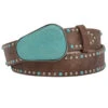 Silver And Turquoise Studded Brown Belt -Frontier Cowboy Wear 12 da3782