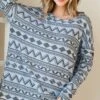 Grey Tribal Print Long Sleeve Tee -Frontier Cowboy Wear 13347122 18b13374 e81c 4356 a9d3 a6013aac62f6