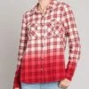 Dip Dye Plaid Long Sleeve