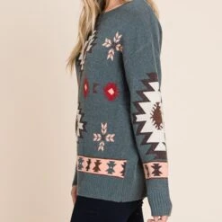Aztec Weave Long Sleeve Knit Sweater -Frontier Cowboy Wear 17371274 3c830786 4f8b 48c4 ae40 6611b1b3f2cd