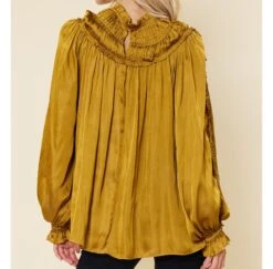 Solid Ruffled Satin Long Sleeve -Frontier Cowboy Wear 17405072 ea8cd65b ff02 4b3a 9027 e59fd00b6ac5