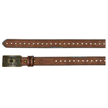 Hooey Brown Turquoise Stitched Belt 3 Hooey Brown Turquoise Stitched Belt