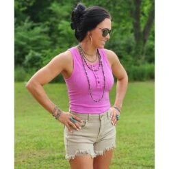 Sand Medium Rise Distressed Shorts -Frontier Cowboy Wear 20230510 100151