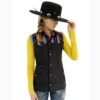 Panhandle Slim Women's Black Aztec Yoke Vest 1 Panhandle Slim Women's Black Aztec Yoke Vest -Frontier Cowboy Wear 58 2737