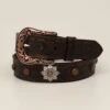 Ariat Ladie's Brown Floral Flower Concho Belt -Frontier Cowboy Wear A1533902