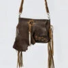 American Darling Conceal Carry Leather Fringe Bone Clutch -Frontier Cowboy Wear ADBGM254B
