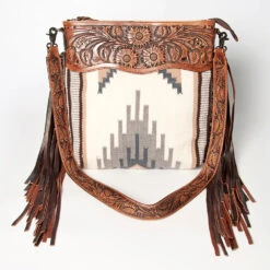 American Darling Blanket Purse W/ Tooled Leather -Frontier Cowboy Wear ADBGZ579A B