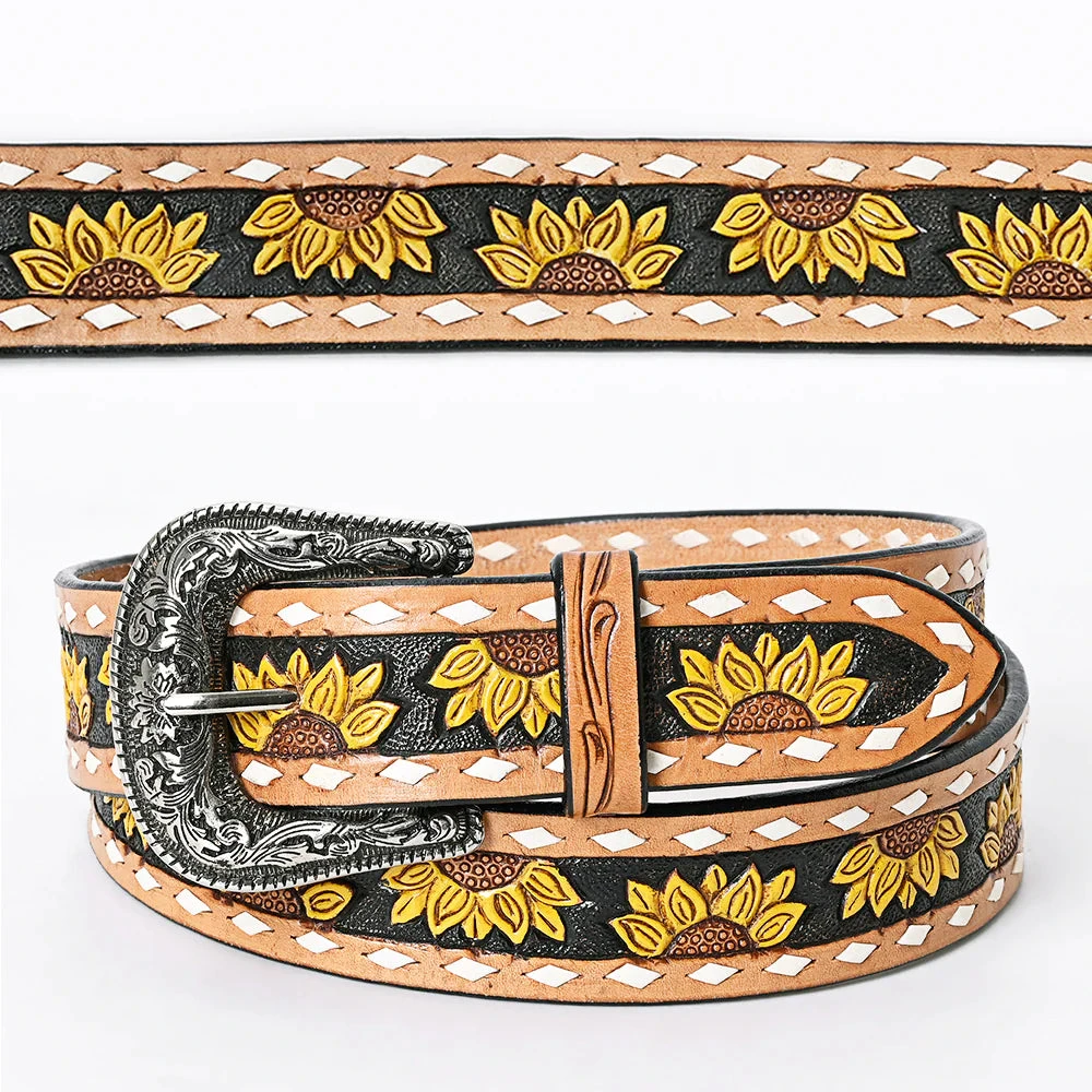 American Darling Tooled Sunflower Belt 3 American Darling Tooled Sunflower Belt
