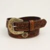 Ariat Women's Tooled Belt -Frontier Cowboy Wear Ariat Ladies Belt 1 12 Floral Tooled Sunflower Concho Tan prd 79445 s a1533508