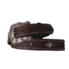 Women's Brown Tooling With Sliver Diamond Stud Belt 1 Women's Brown Tooling With Sliver Diamond Stud Belt -Frontier Cowboy Wear BLT512 20