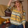 Cruel Denim Women's Yellow Blanket Striped Shirt -Frontier Cowboy Wear CTW7424001