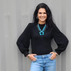 Puff Sleeve Body Suit - Available In Black, Off White, & Wine 9 Puff Sleeve Body Suit - Available In Black, Off White, & Wine -Frontier Cowboy Wear GT3048