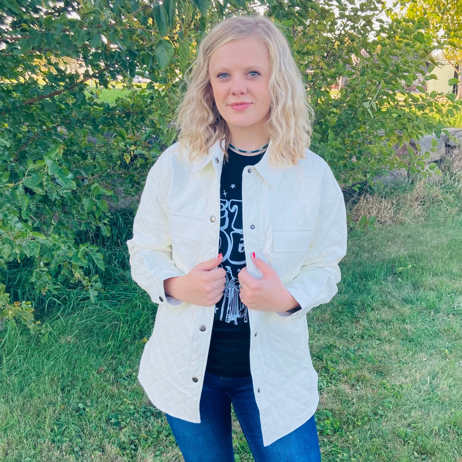 Cream Diamond Quilted Leather Jacket 5 Cream Diamond Quilted Leather Jacket - Image 3