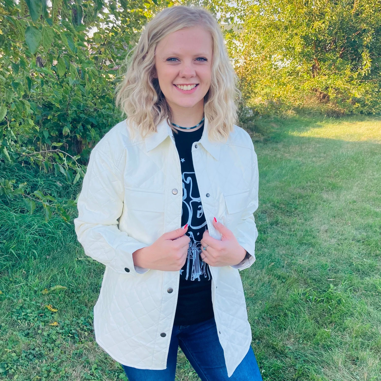 Cream Diamond Quilted Leather Jacket 3 Cream Diamond Quilted Leather Jacket