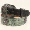 Nocona Turquoise Croc Print With Concho's Belt -Frontier Cowboy Wear Nocona Ladies Croco Belt prdcode 67386 s n34975711