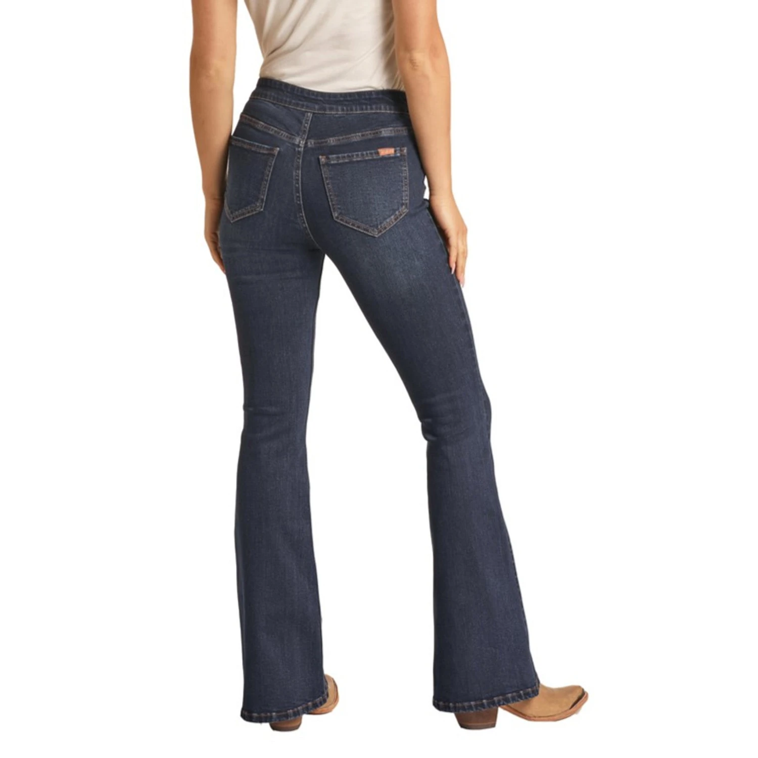 Rock & Roll Cowgirl Dark Wash Flare Jeans 3 Rock & Roll Cowgirl Dark Wash Flare Jeans