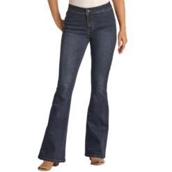 Rock & Roll Cowgirl Dark Wash Flare Jeans 6 Rock & Roll Cowgirl Dark Wash Flare Jeans -Frontier Cowboy Wear RRWD6PR0S9 47275