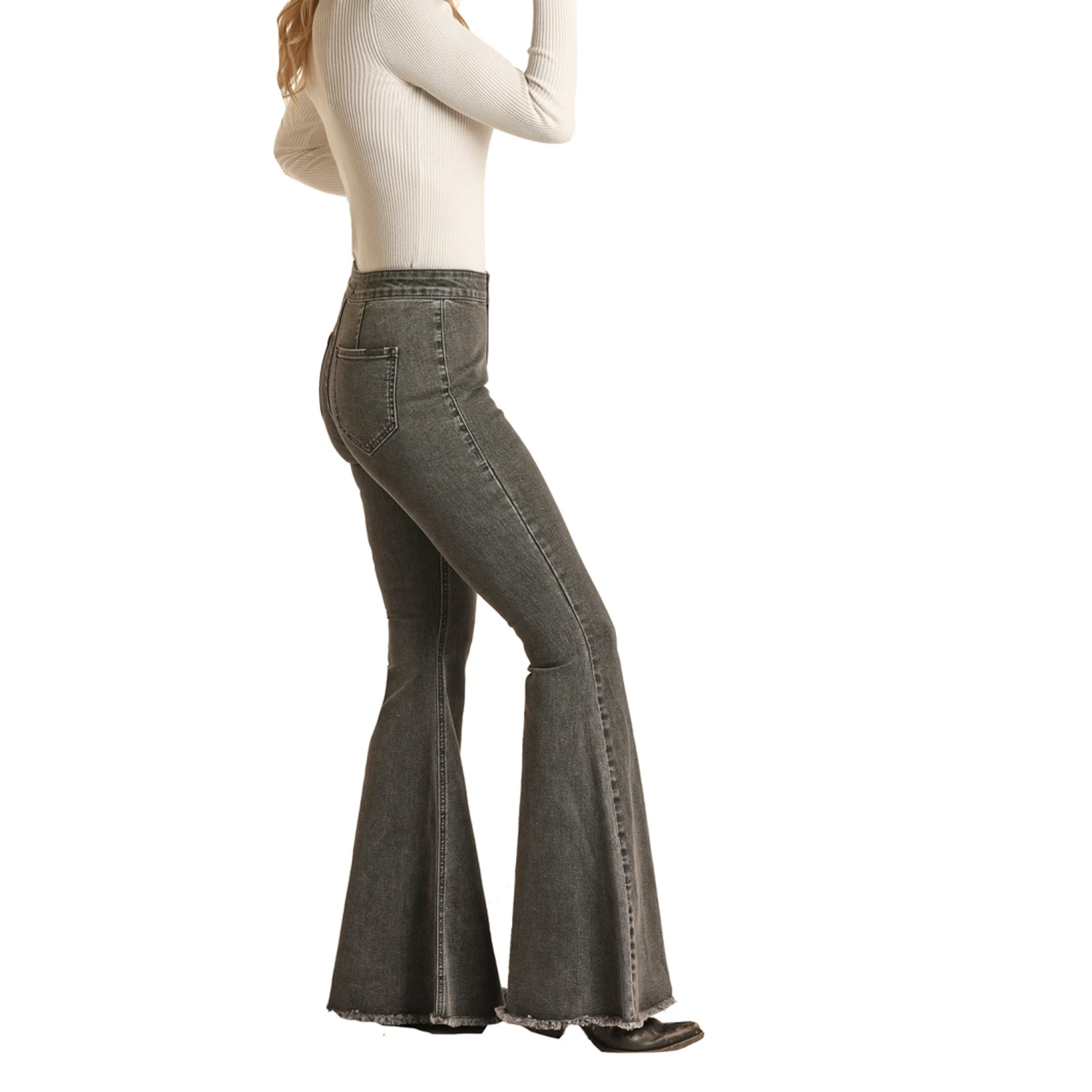 Rock & Roll Denim Charcoal Bell Bottoms 4 Rock & Roll Denim Charcoal Bell Bottoms - Image 2
