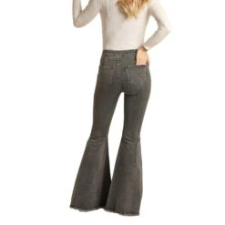 Rock & Roll Denim Charcoal Bell Bottoms 7 Rock & Roll Denim Charcoal Bell Bottoms -Frontier Cowboy Wear RRWD7PR0FY B