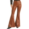 Rock & Roll Brown Pleather Bell Bottom Pants -Frontier Cowboy Wear RRWD7PRZQY 1 20324