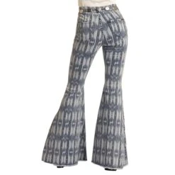 Rock & Roll Cowgirl Medium Wash Aztec Flare Jeans -Frontier Cowboy Wear RRWD7PRZRF B 05042