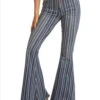 Blue Stripe Bell Bottoms Jeans