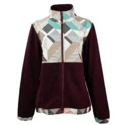 Hooey Tech Fleece Burgundy Multi Color Jacket