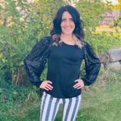 Solid Sequins Long Sleeve Shirt -Frontier Cowboy Wear T1504a