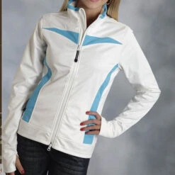 ROPER Women's White/Turq Soft Shell Jacket