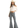 Rock & Roll Cowgirl Navy Striped Bell Bottom Jeans 1 Rock & Roll Cowgirl Navy Striped Bell Bottom Jeans -Frontier Cowboy Wear WPB2674
