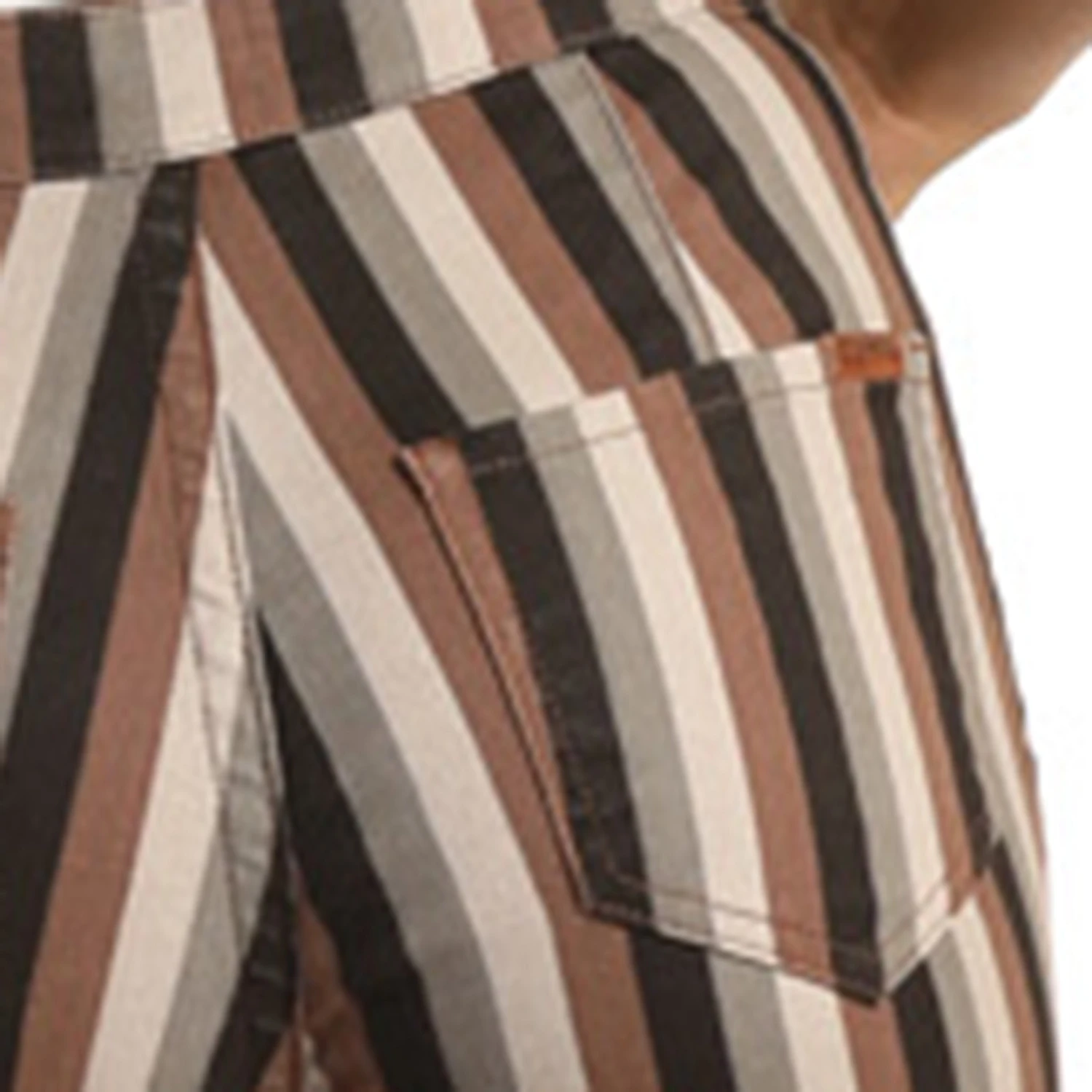 Rock & Roll Brown Multi Striped Stretch Pull-On Bell Bottoms 5 Rock & Roll Brown Multi Striped Stretch Pull-On Bell Bottoms - Image 3