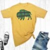 Mustard With Turquoise Aztec Buffalo Graphic Tee -Frontier Cowboy Wear buffalo