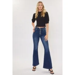 Kancan Mason Ultra High Rise Curvy Flare Jeans 7 Kancan Mason Ultra High Rise Curvy Flare Jeans -Frontier Cowboy Wear kc8602d cv 3 1