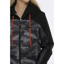 Cinch Black & Grey Aztec Ski Jacket -Frontier Cowboy Wear maj9846001 3 1838 detail