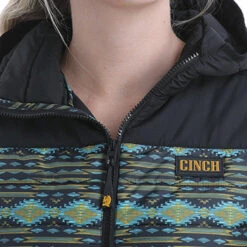 Cinch Black, Green And Yellow Aztec Coat -Frontier Cowboy Wear maj9852001 4 770 detail