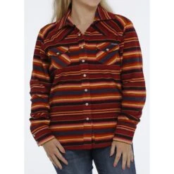 Cinch Red Blanket Stripe Shacket